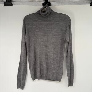 Toteme Turtleneck Long Sleeve Sweater Women's Size L Heathered Gray 100% Wool